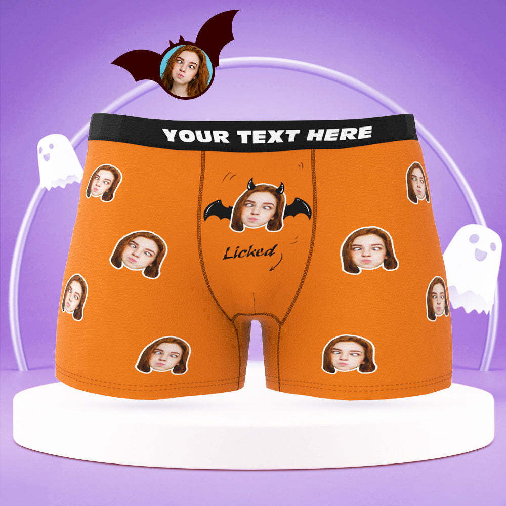 Custom Face Boxer Shorts Funny Men's Personalized Photo Underwear for Halloween