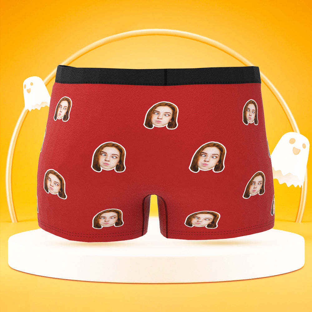 Custom Face Boxer Shorts Funny Men's Personalized Photo Underwear for Halloween