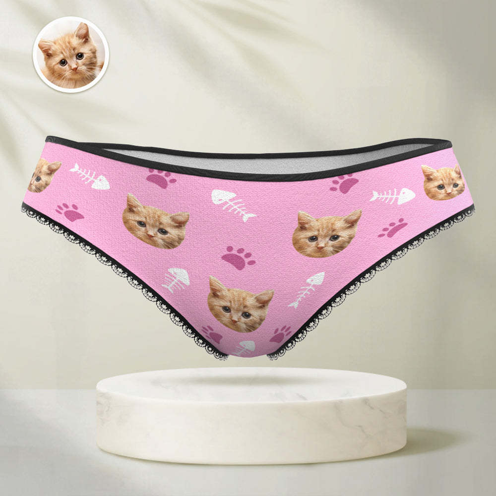 Personalized Funny Cat Panties Custom Face Underwear Gift For Women