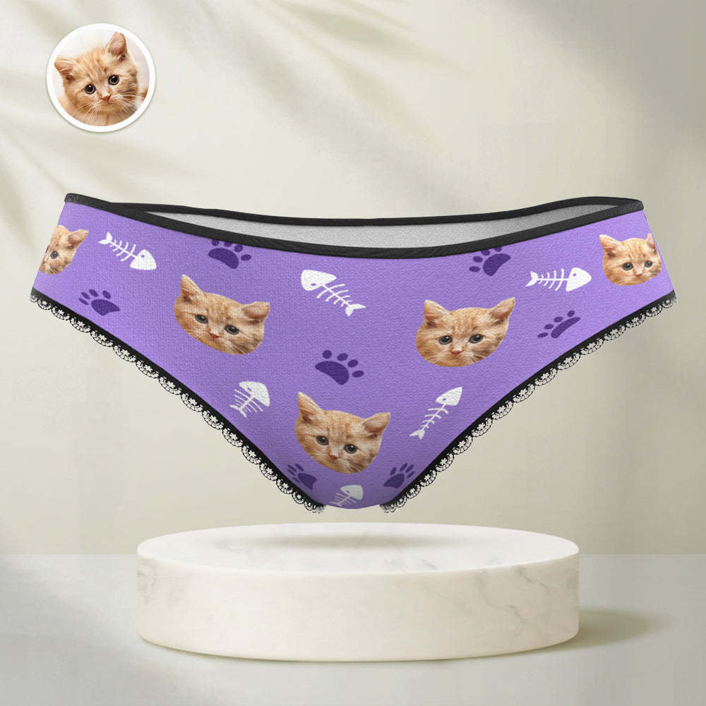 Personalized Funny Cat Panties Custom Face Underwear Gift For Women
