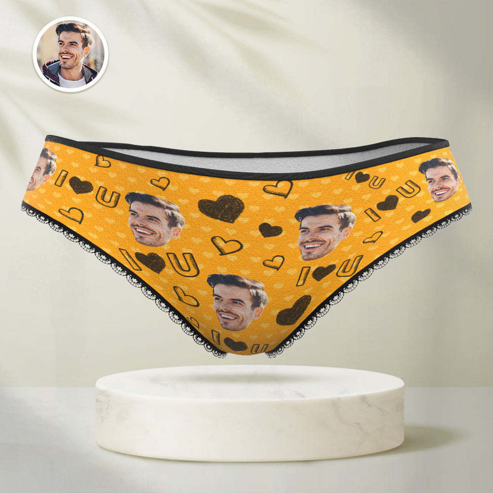 Personalized Face Panties Custom Colorful Underwear With Photo Gift For Women - I Love You