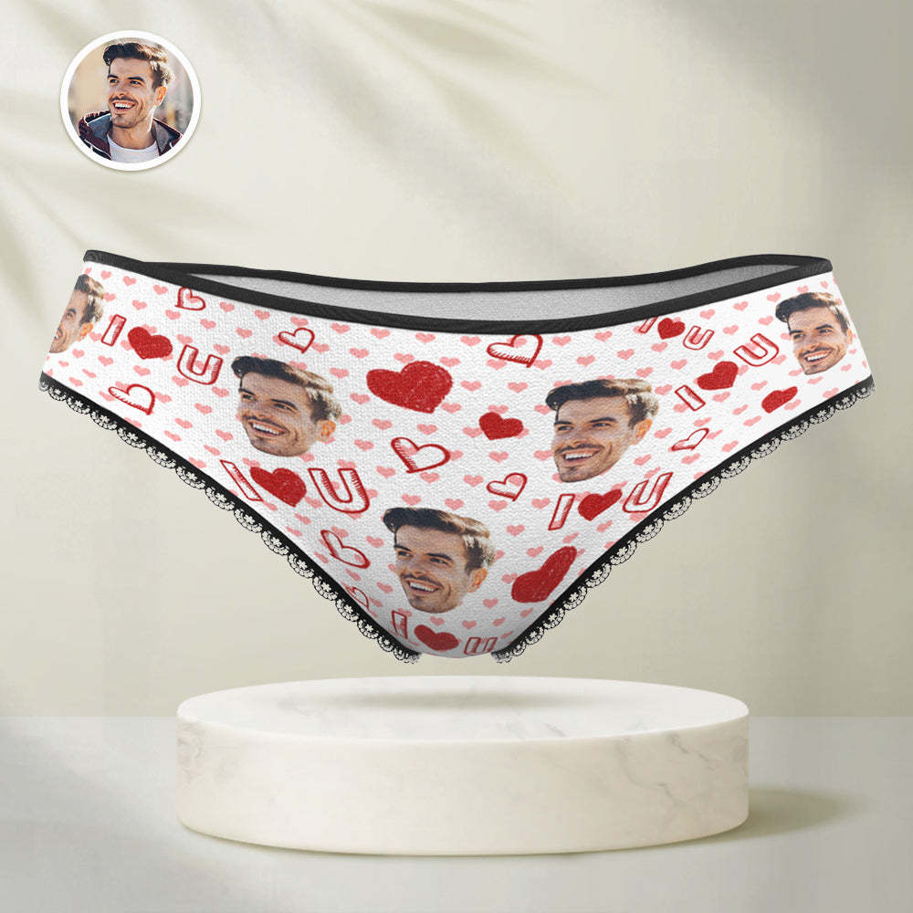 Personalized Face Panties Custom Colorful Underwear With Photo Gift For Women - I Love You