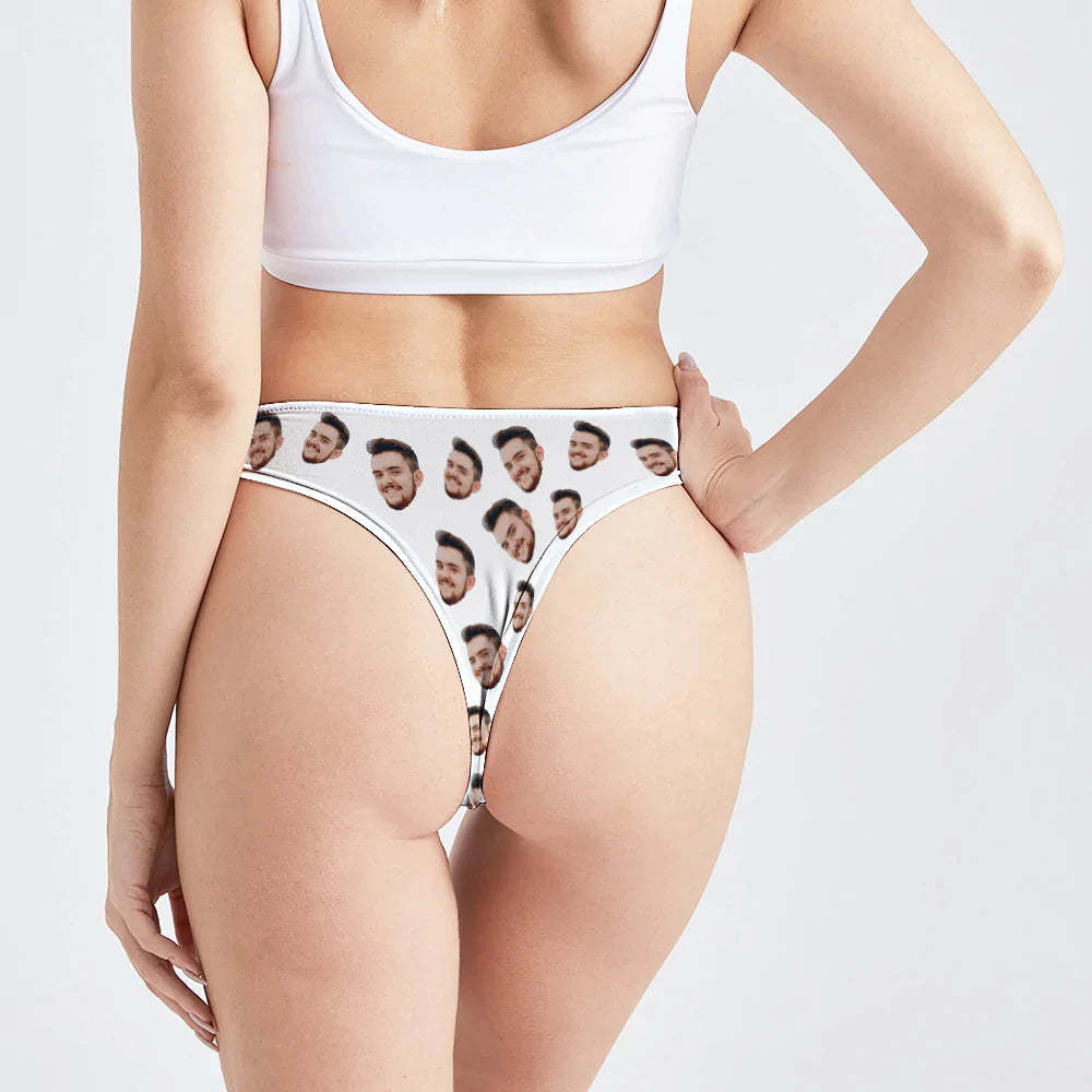 Custom Face Thong Personalized Women's Panties With Photo Get Lucky