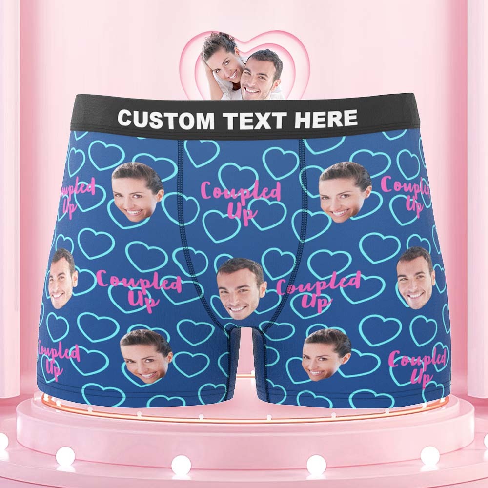 Custom Face Boxers Briefs Personalized Men's Shorts With Photo - Coupled Up - MyFaceBoxer