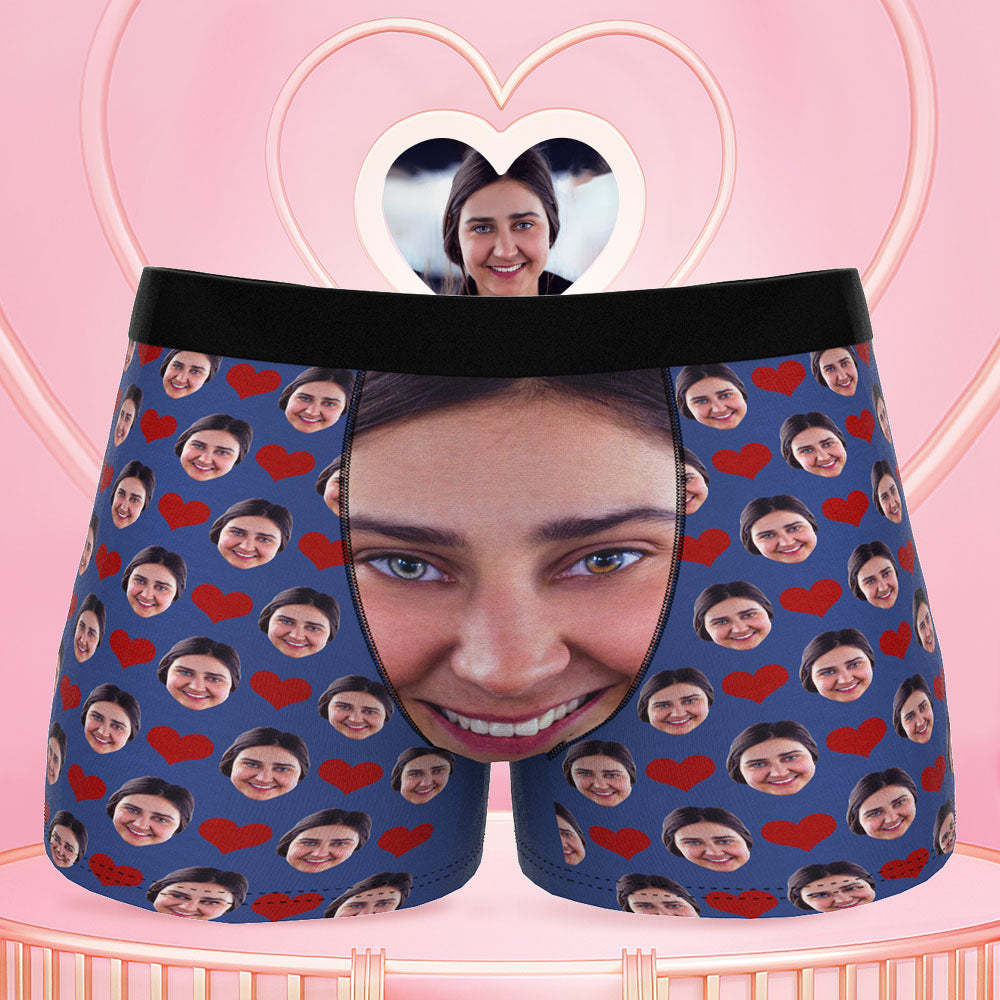 Custom Face Boxer Shorts Love Heart