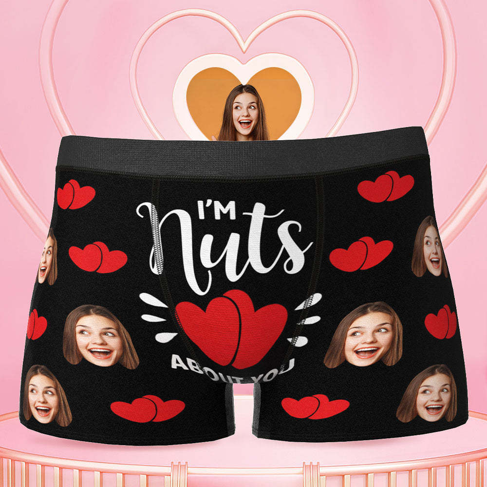 Custom Face Boxer Shorts - I'm Nuts About You