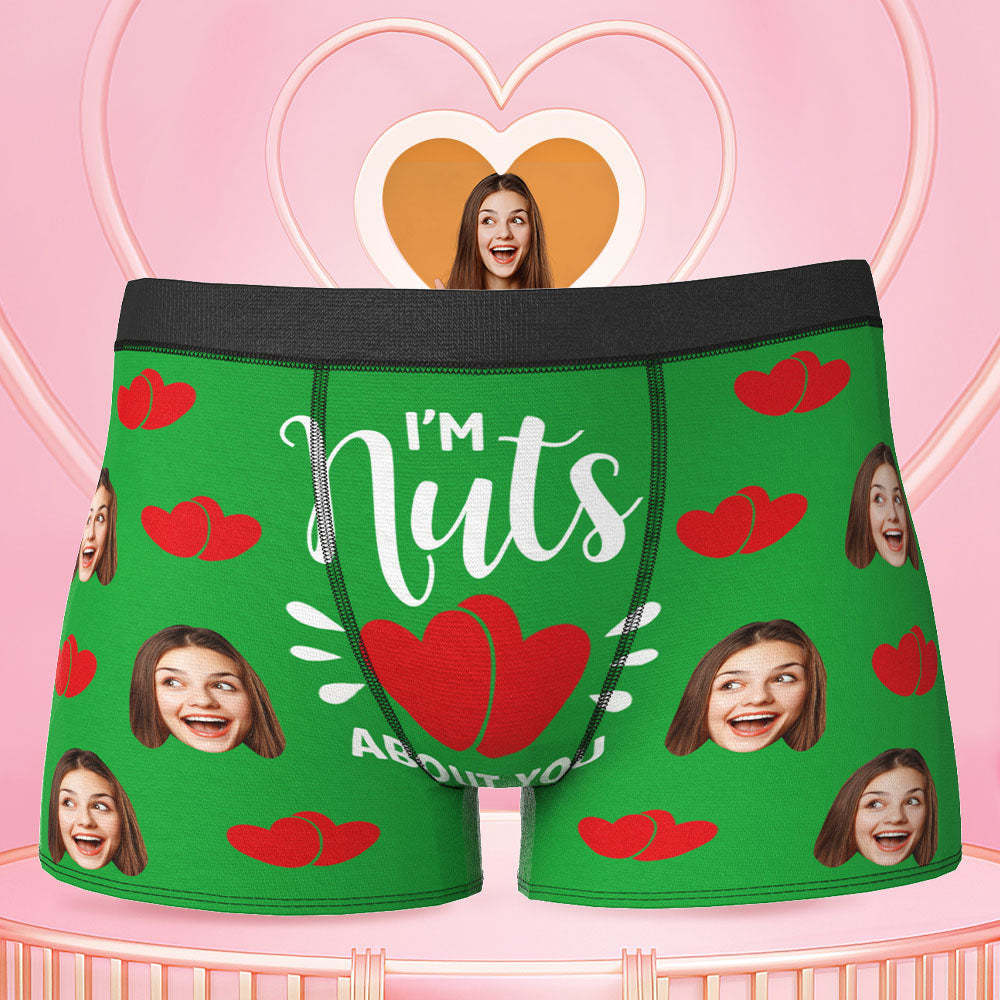 Custom Face Boxer Shorts - I'm Nuts About You