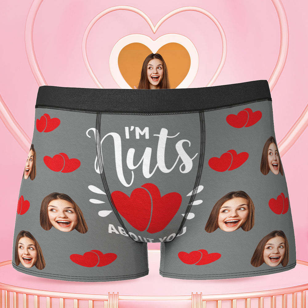 Custom Face Boxer Shorts - I'm Nuts About You