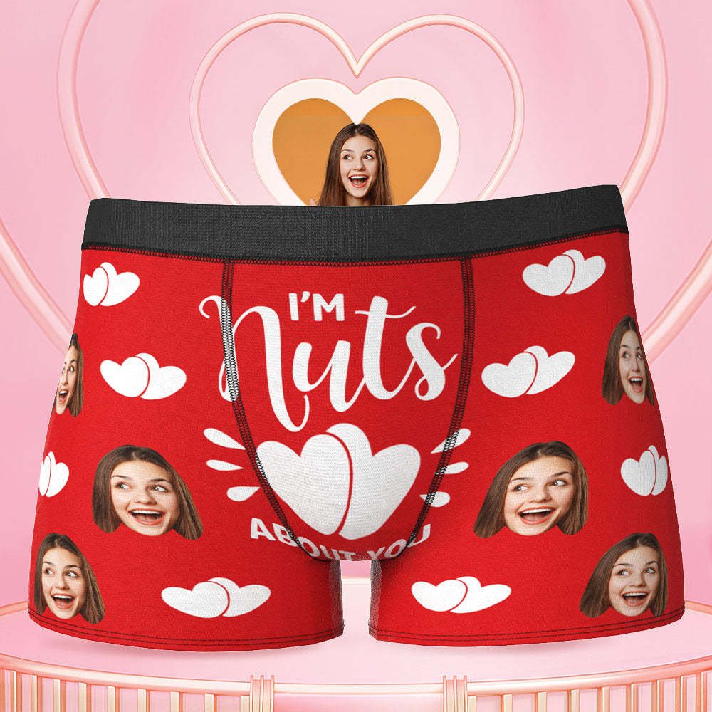Custom Face Boxer Shorts - I'm Nuts About You