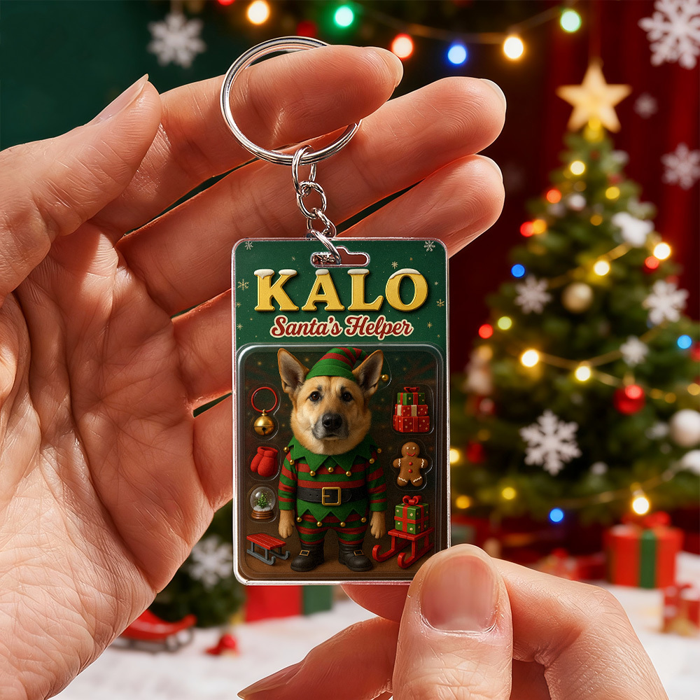 Personalized Standing Pet Dog Keychain A Heartwarming Holiday Keepsake Unique Gift for Dog Lovers - MyPhotoBoxer