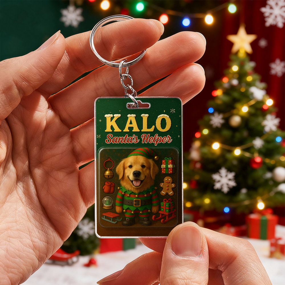 Personalized Standing Pet Dog Keychain A Heartwarming Holiday Keepsake Unique Gift for Dog Lovers - MyPhotoBoxer