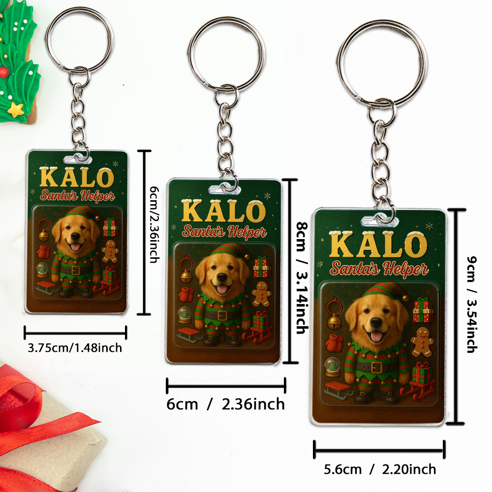 Personalized Standing Pet Dog Keychain A Heartwarming Holiday Keepsake Unique Gift for Dog Lovers - MyPhotoBoxer