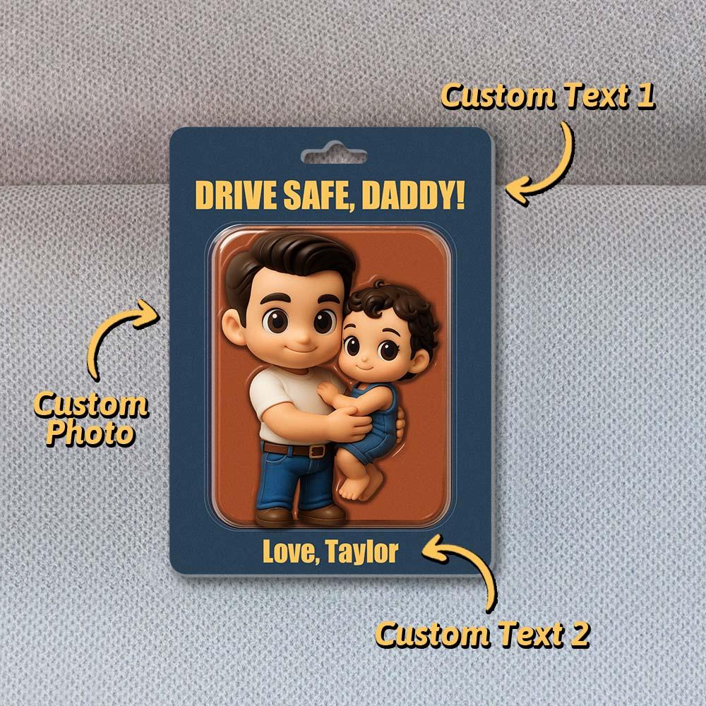 Custom Photo Action Figure Car Visor Clip, Gift For Husband, Grandpa Birthday Gifts, Car Accessories