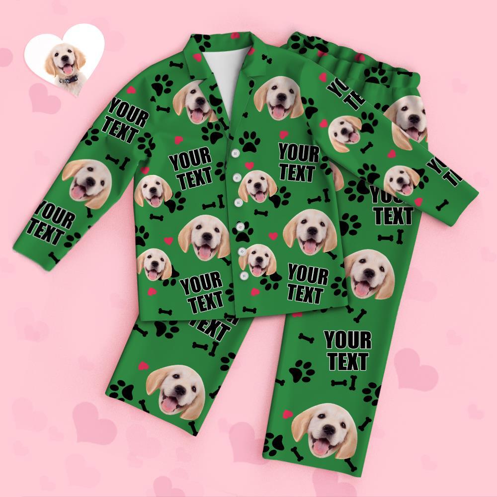 Custom Photo Pet Pajama Green Pajams YOUR TEXT
