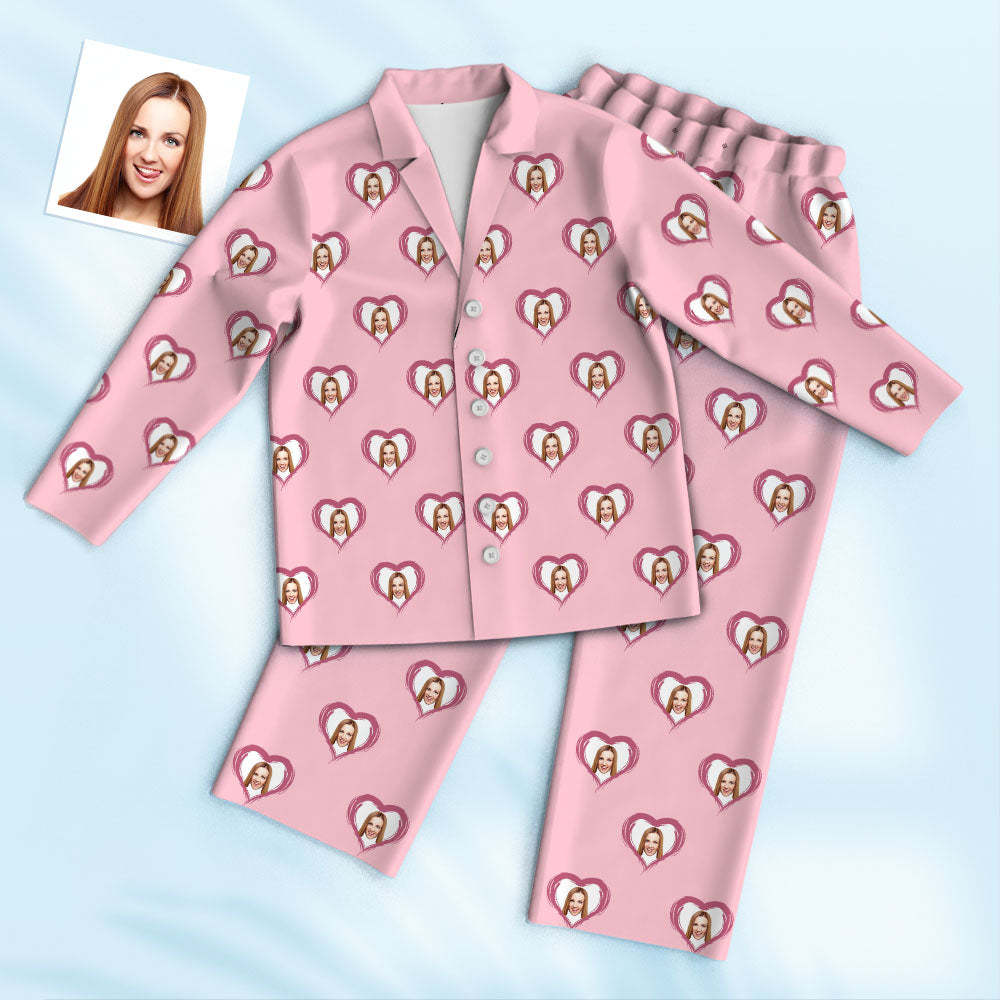 Custom Face Pajamas Personalized Photo Pink Pajama Set