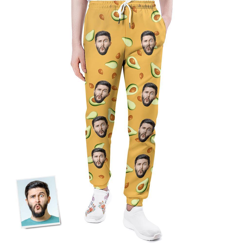 Custom Face Sweatpants Personalized Unisex Joggers Avocado Design