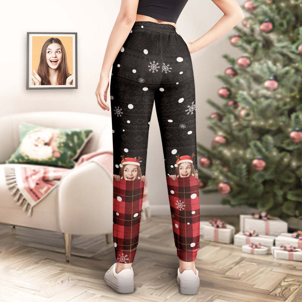 Custom Face Christmas Style Sweatpants Personalized Unisex Joggers Funny Christmas Gift