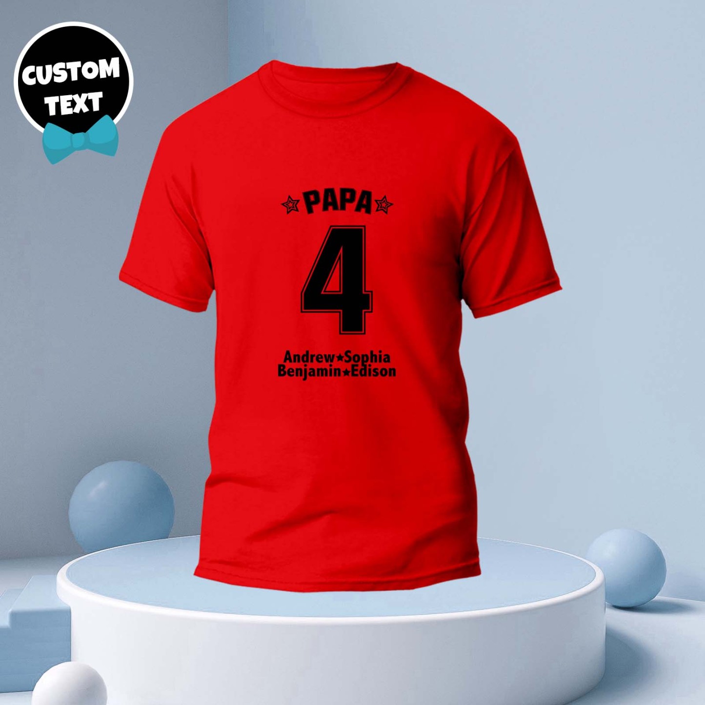 Custom Name T-shirt PAPA's Team Creative Family Gift - MyPhotoBoxer