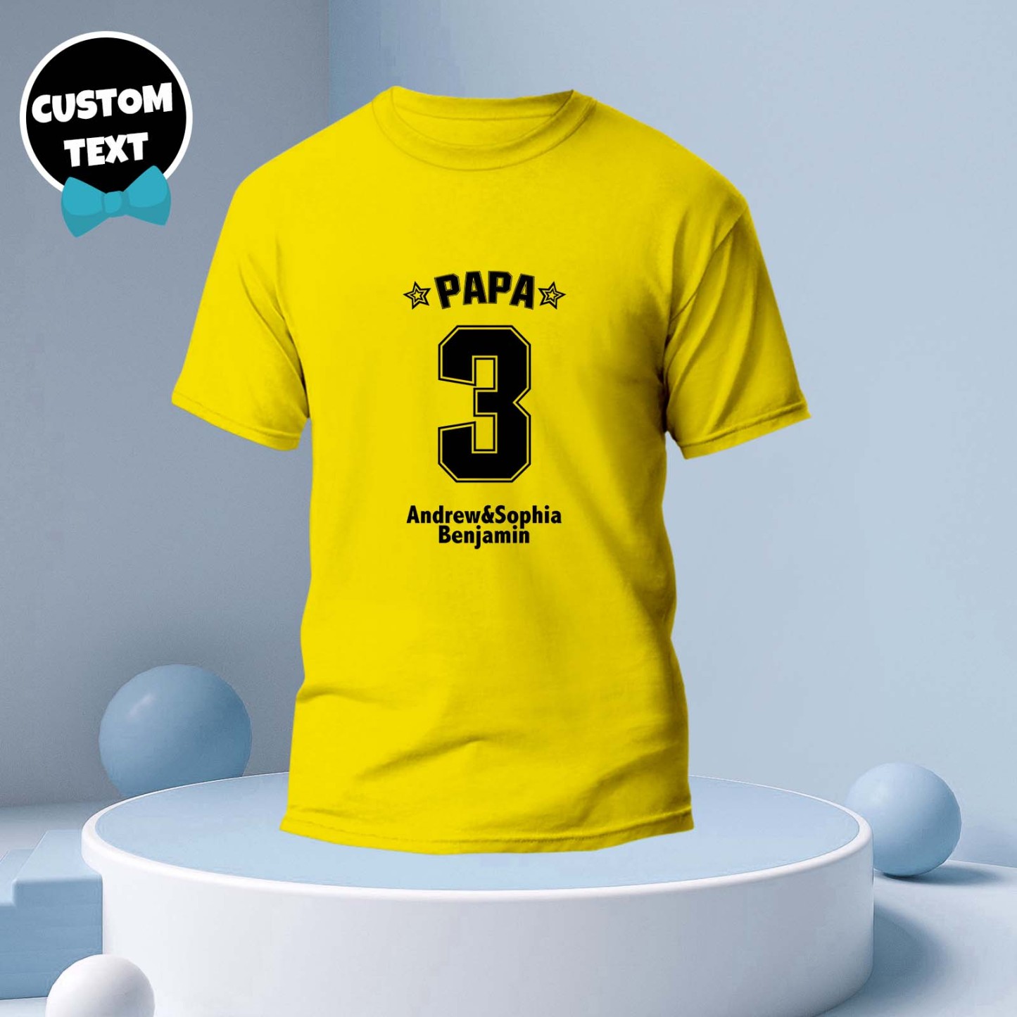 Custom Name T-shirt PAPA's Team Creative Family Gift - MyPhotoBoxer