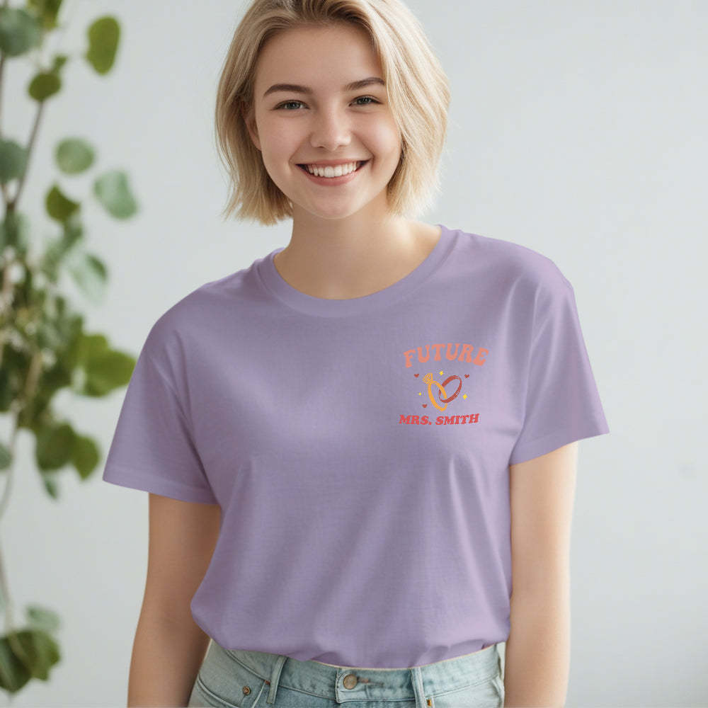 Personalized In My Engaged Era Bachelorette T Shirt with Name Wedding Bridal Shower Engagement Gift for Her - MyPhotoBoxer