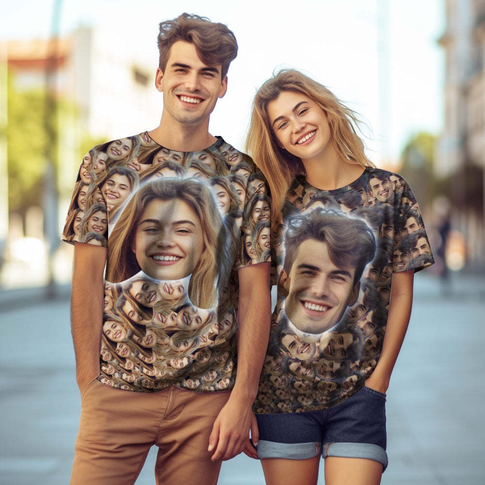 Valentine's Day Custom My Face T-shirt Funny Face All Over Print T shirt for Couple - MyPhotoBoxer