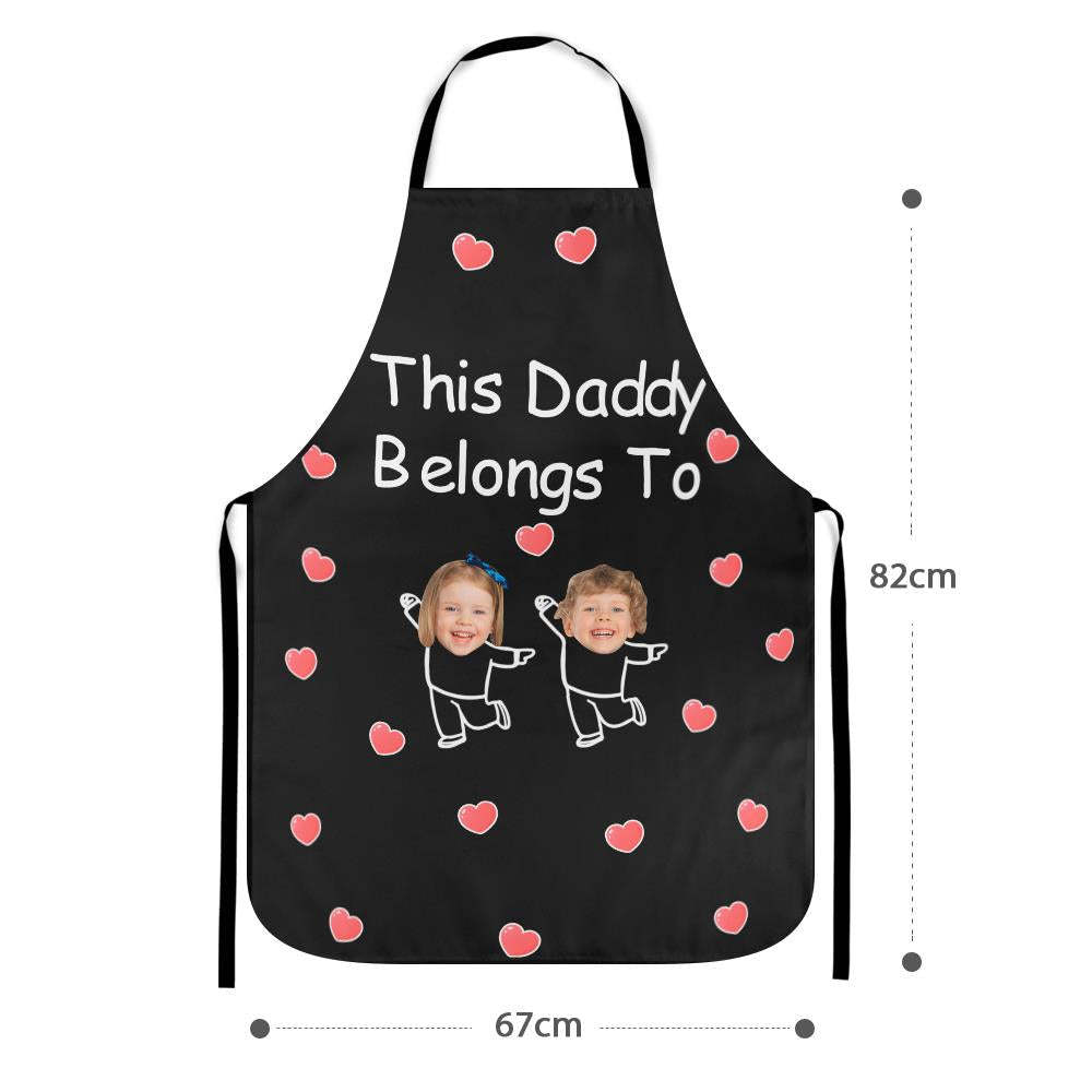 Custom Face Kitchen Apron Father's Day Gifts - This Daddy Belongs To