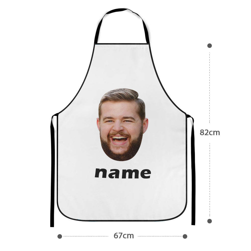Custom Face And Name Kitchen Apron Personalized Apron For Men Women Chef Cooking Gift