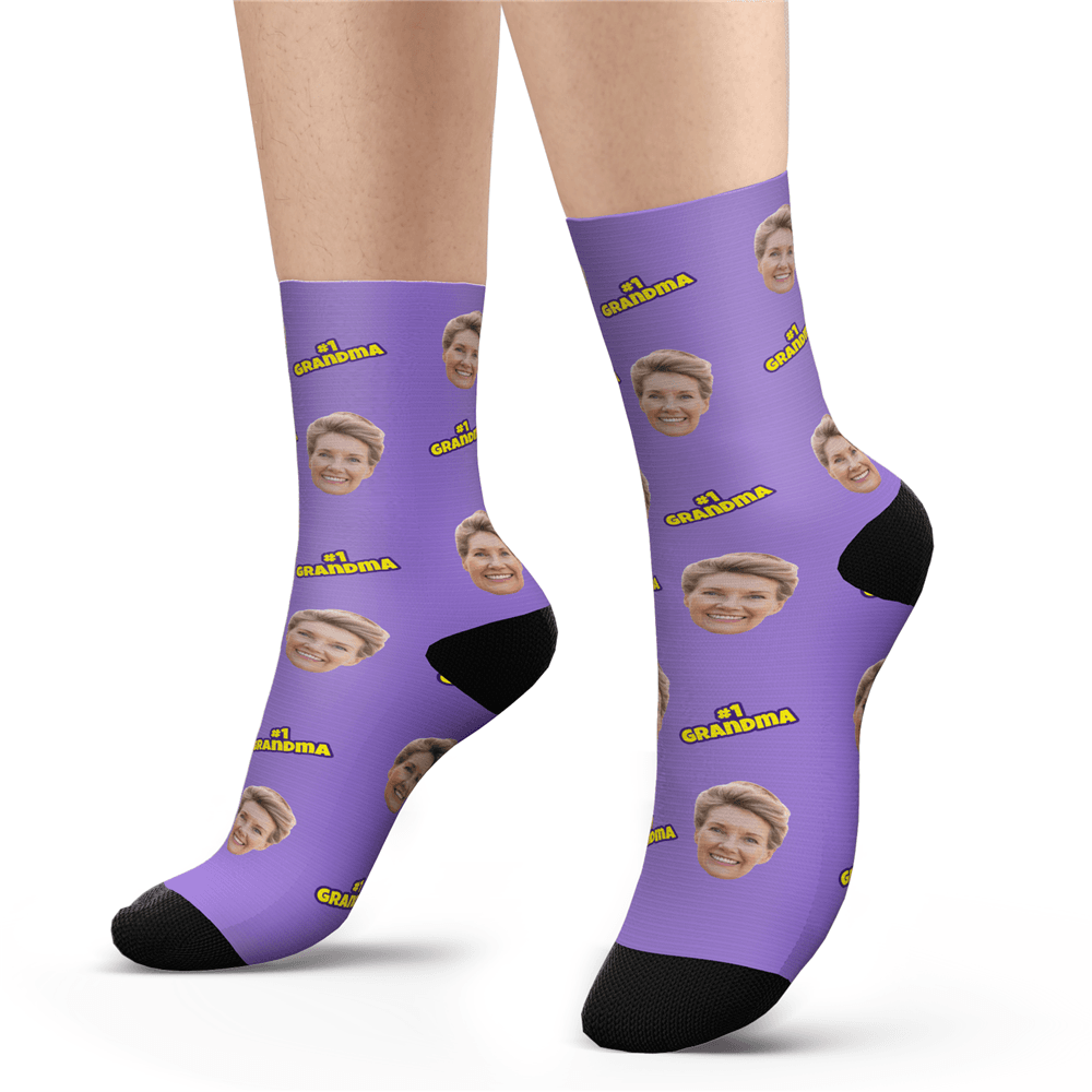 Custom #1 Grandma Socks - MyPhotoBoxer