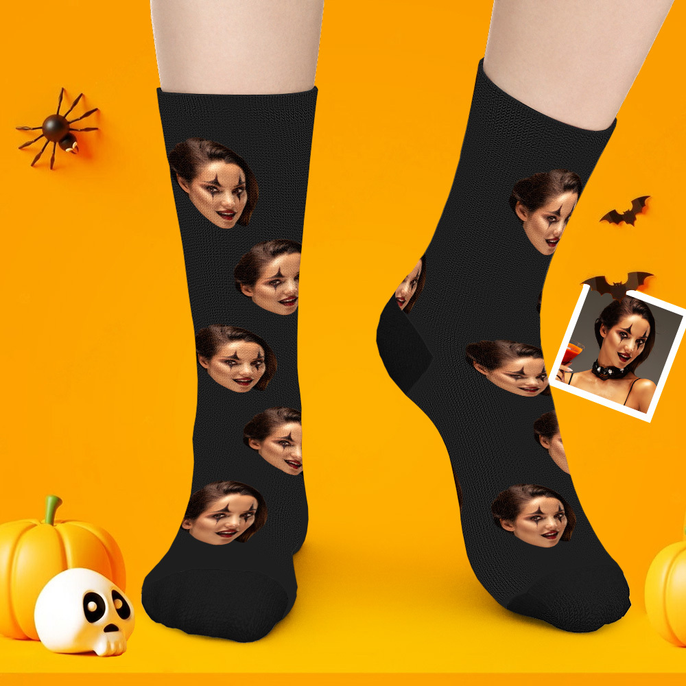 Custom Face Socks - Put Any Face on Socks Halloween Gifts - MyPhotoBoxer