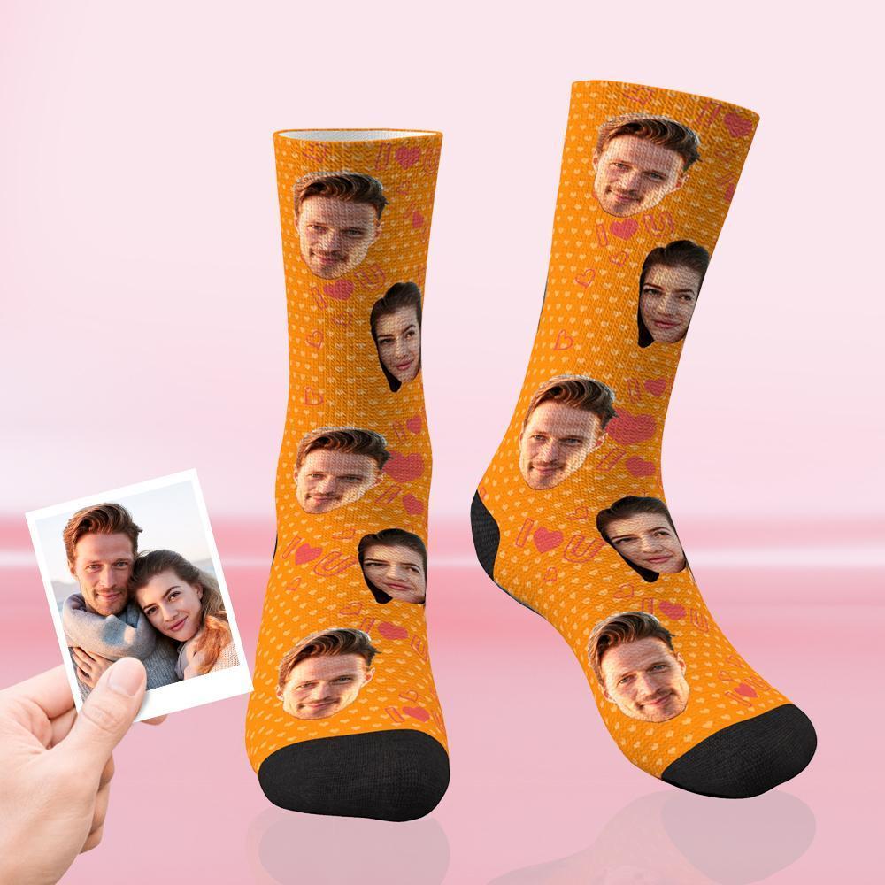 Best Gift For Your Lover Custom Love Face Socks Multiple Colour - MyPhotoBoxer