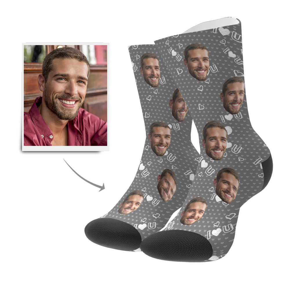 Best Gift For Your Lover Custom Love Face Socks Multiple Colour - MyPhotoBoxer