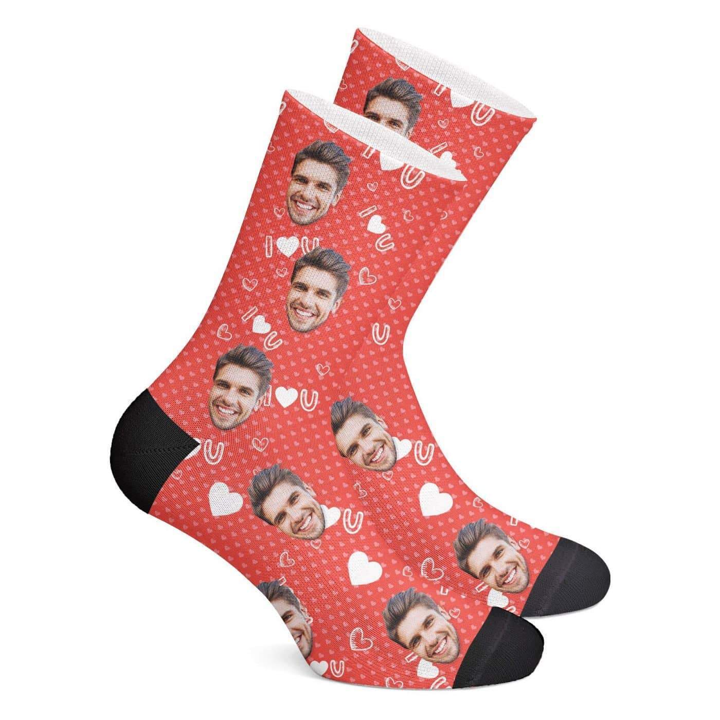 Best Gift For Your Lover Custom Love Face Socks Multiple Colour - MyPhotoBoxer