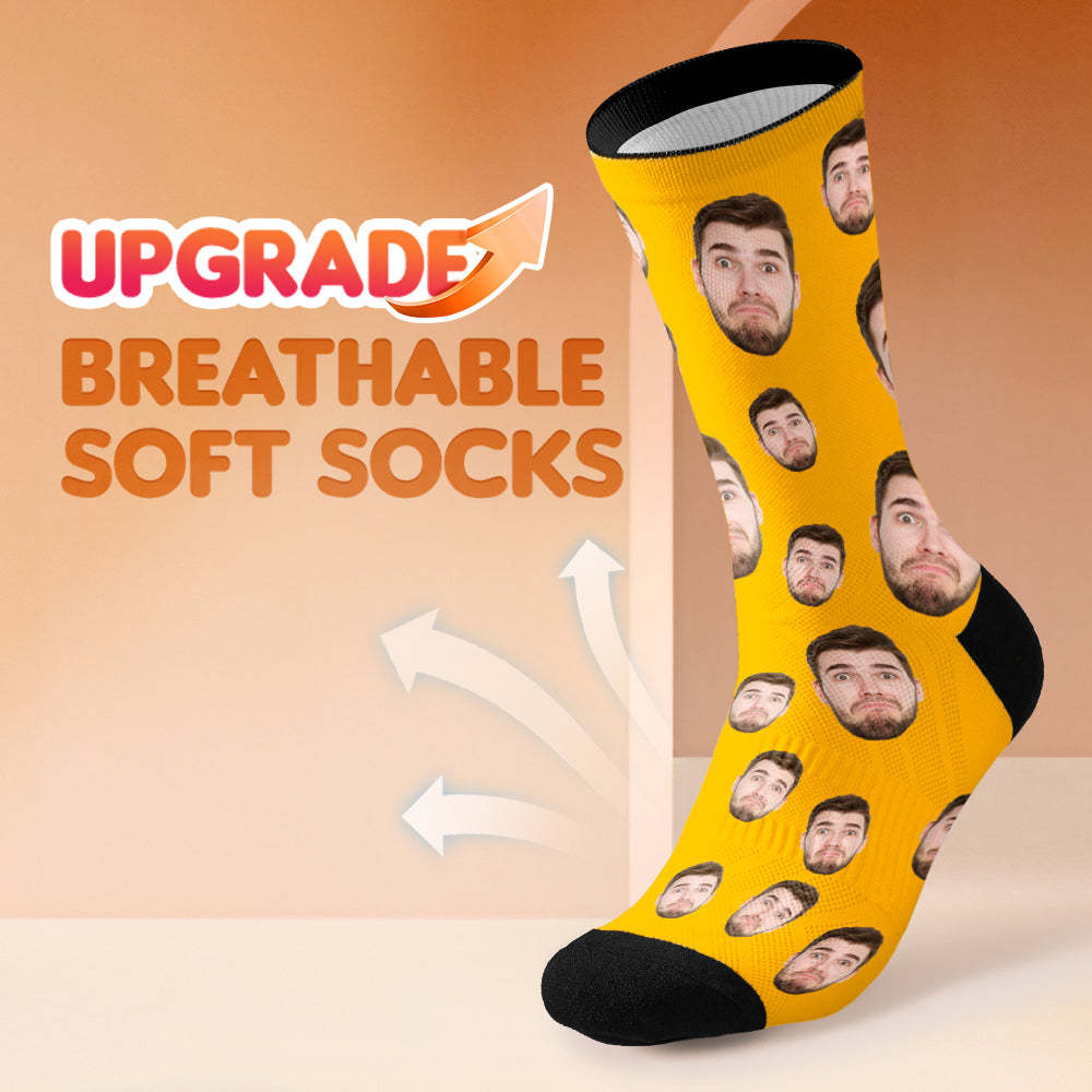 Custom Face Socks Multi -face Breathable Add Pictures Colorful Photo Socks Gifts - MyPhotoBoxer