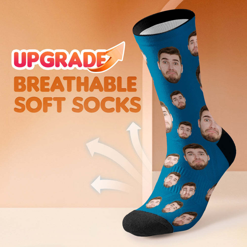Custom Face Socks Multi -face Breathable Add Pictures Colorful Photo Socks Gifts - MyPhotoBoxer