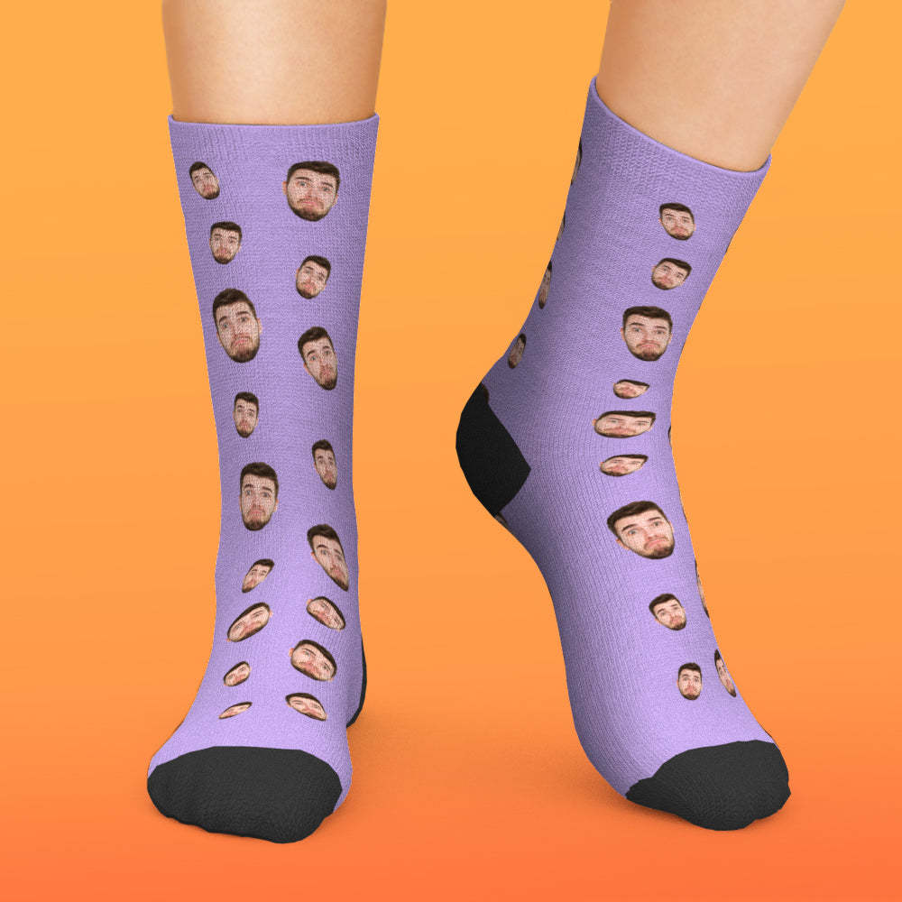Custom Face Socks Multi -face Breathable Add Pictures Colorful Photo Socks Gifts - MyPhotoBoxer