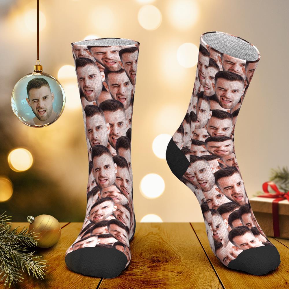 3D Preview Custom Face Mash Socks - MyPhotoBoxer
