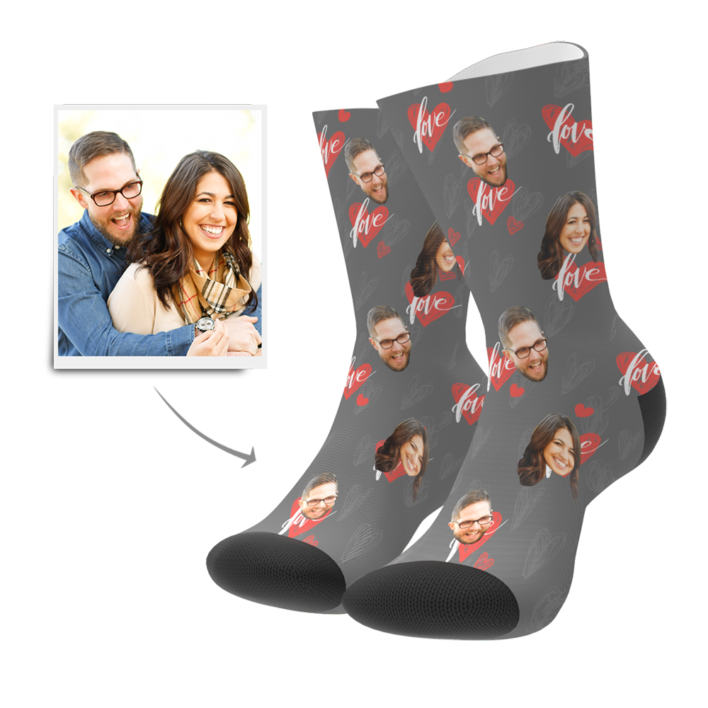 Custom Heartbeat Socks - MyPhotoBoxer