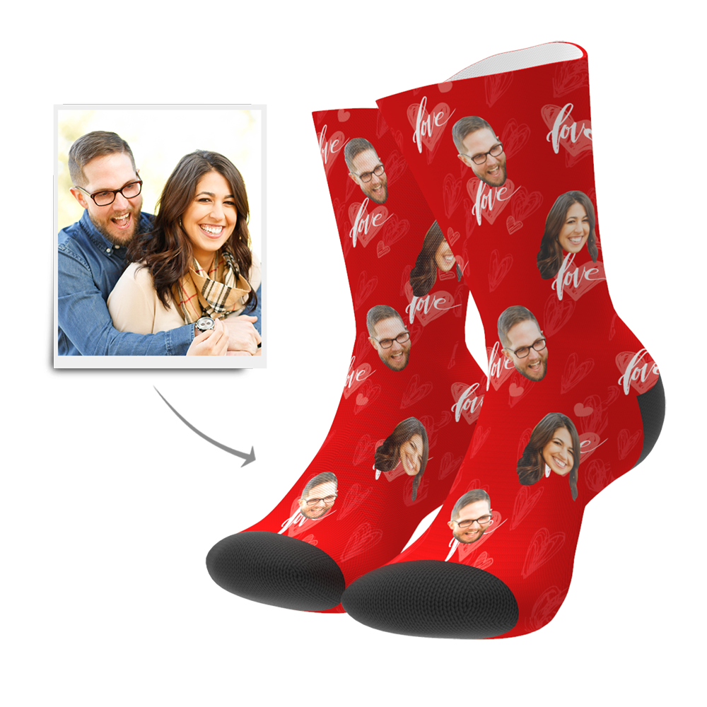 Custom Heartbeat Socks - MyPhotoBoxer