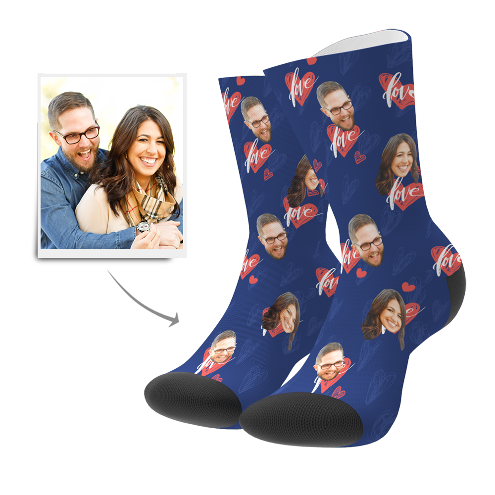 Custom Heartbeat Socks - MyPhotoBoxer