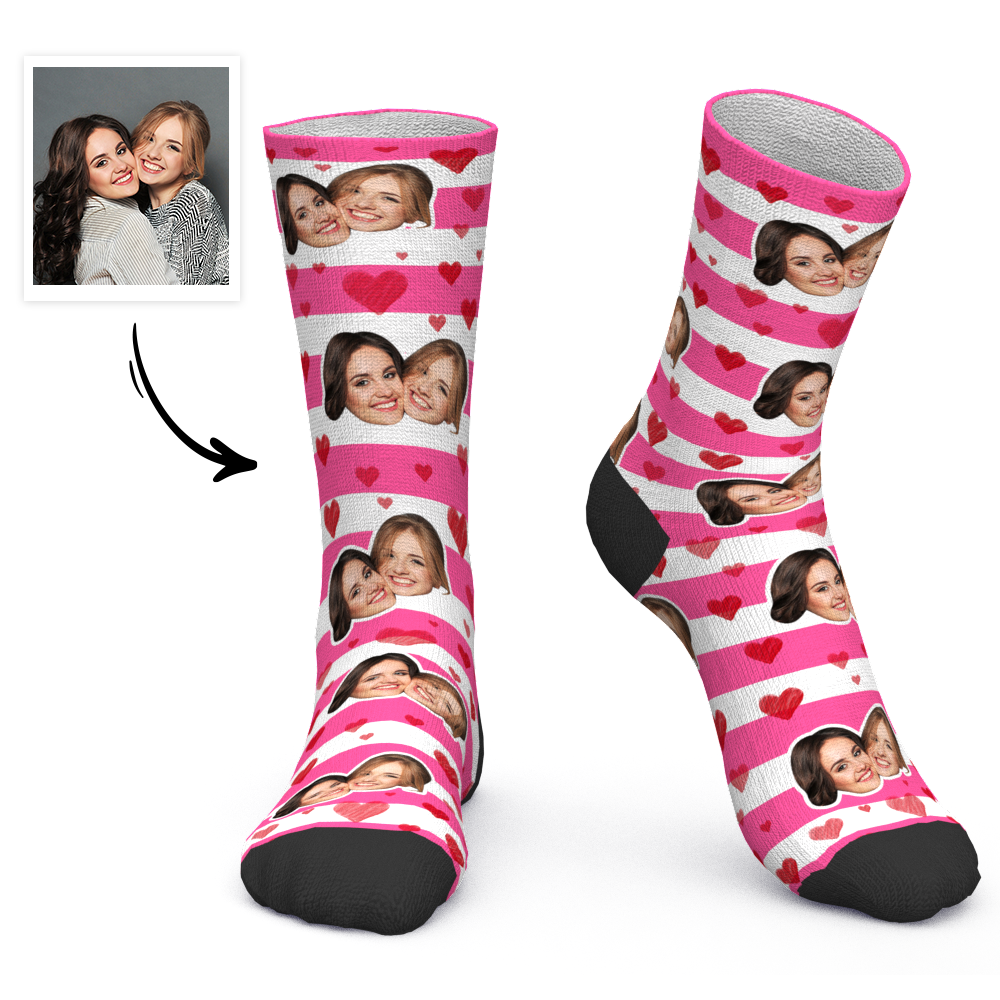 Custom Socks Personalized Photo Socks BFF Socks For Friends - MyPhotoBoxer