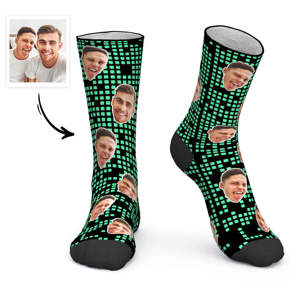 Custom Face Socks Personalized Photo Socks BFF Socks Best Friend Forever Cube - MyPhotoBoxer