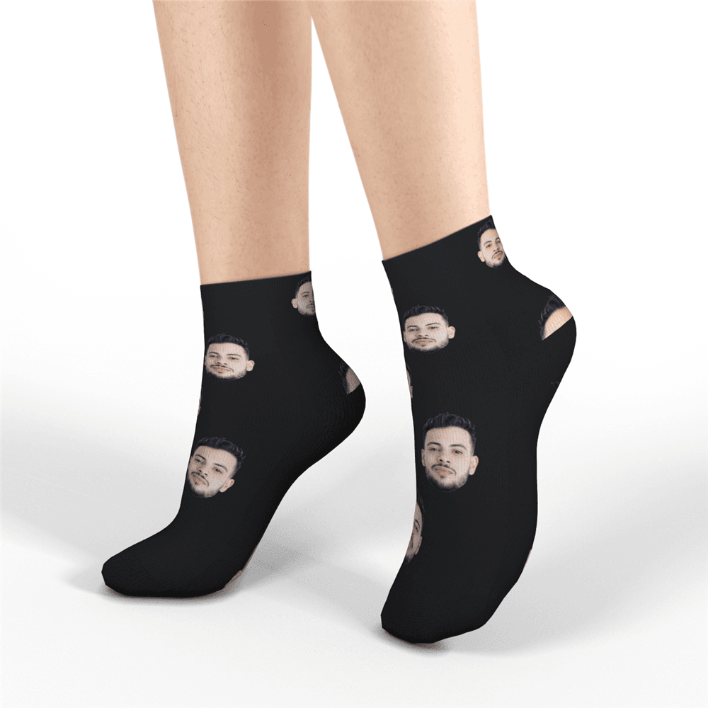 Custom Face Socks Short Socks, Colorful Photo Socks Summer Socks - MyPhotoBoxer