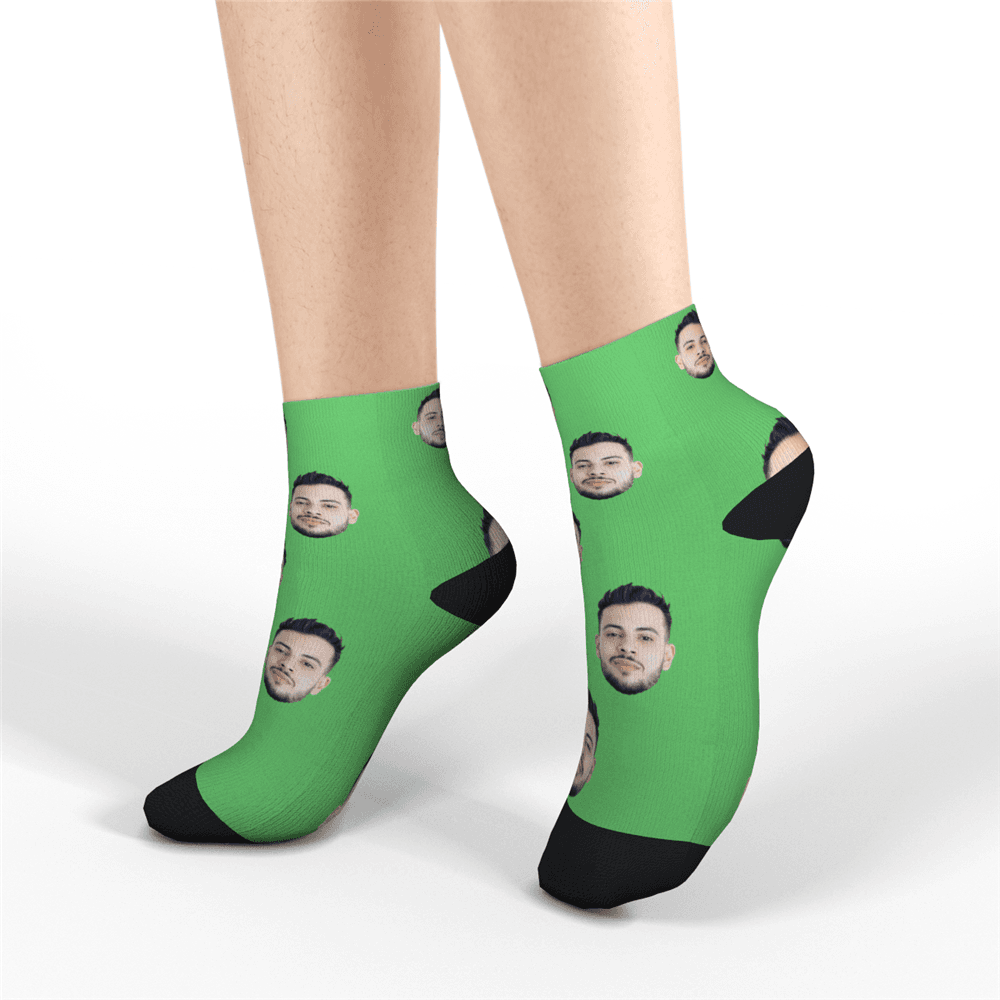 Custom Face Socks Short Socks, Colorful Photo Socks Summer Socks - MyPhotoBoxer