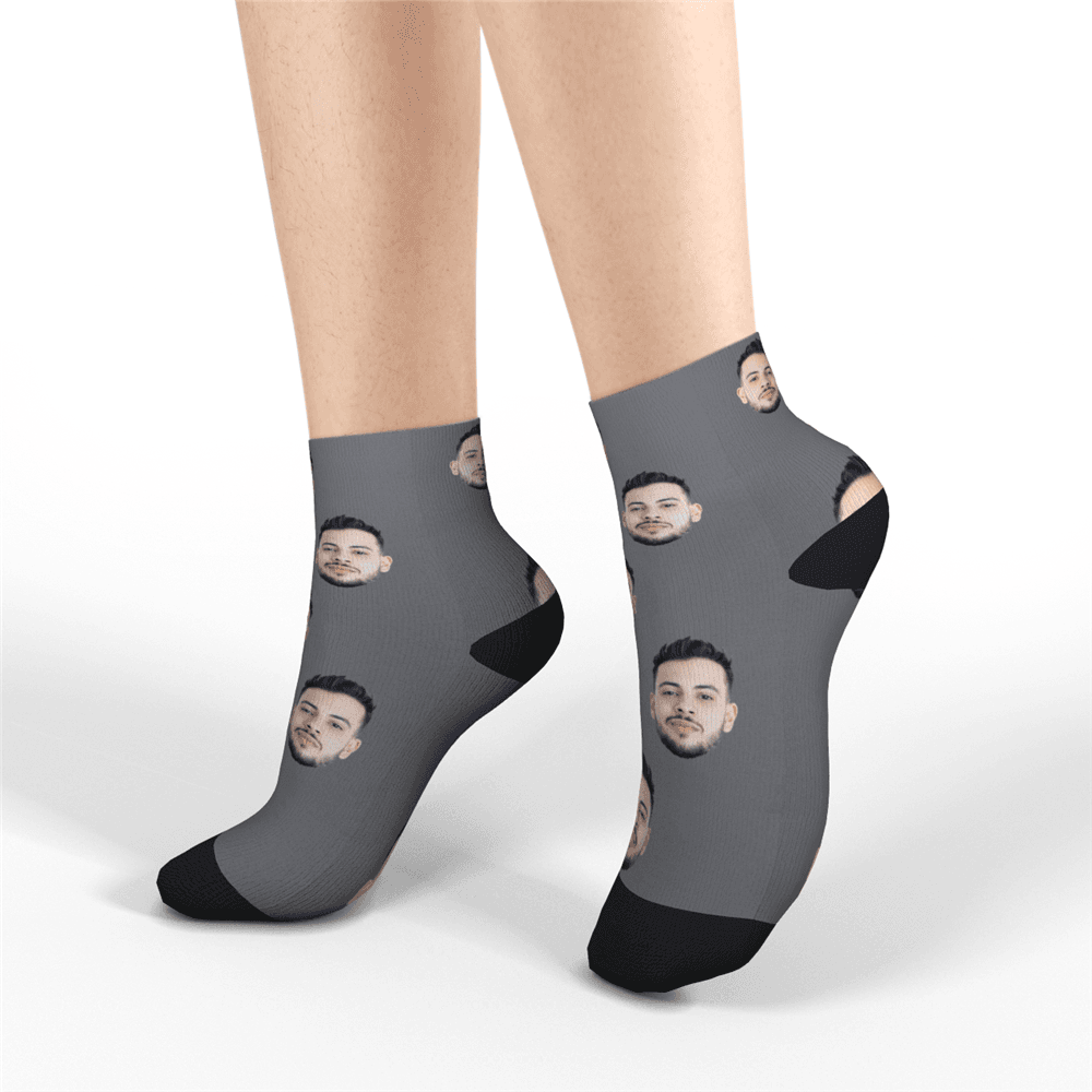 Custom Face Socks Short Socks, Colorful Photo Socks Summer Socks - MyPhotoBoxer