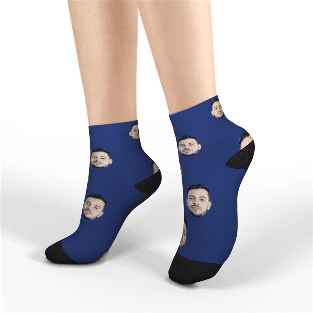 Custom Face Socks Short Socks, Colorful Photo Socks Summer Socks - MyPhotoBoxer