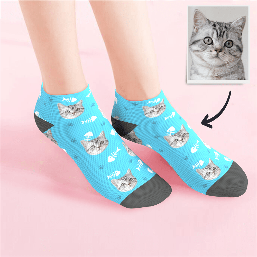 Custom Low Cut Ankle Face Socks Cat Summer Photo Pet Socks