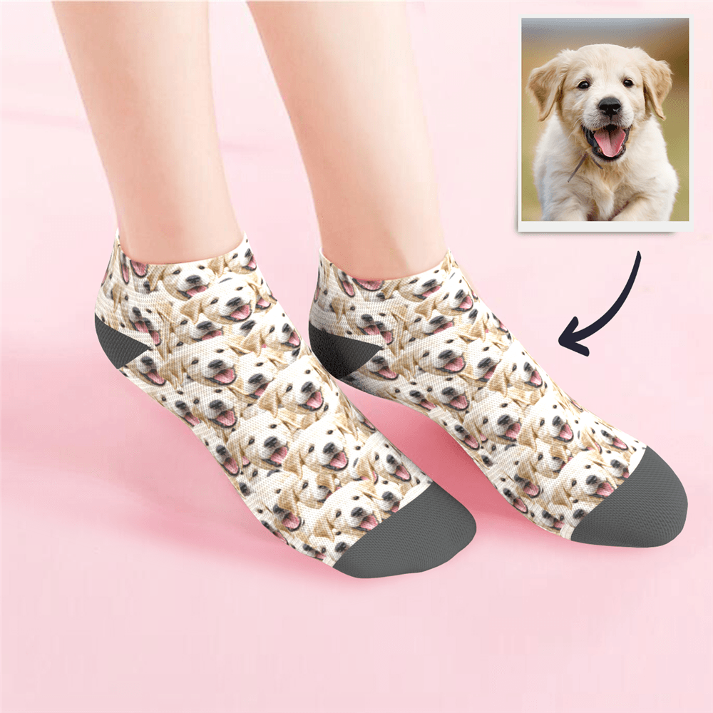 Custom Low cut Ankle Socks Face Mash Summer Photo Socks - MyPhotoBoxer