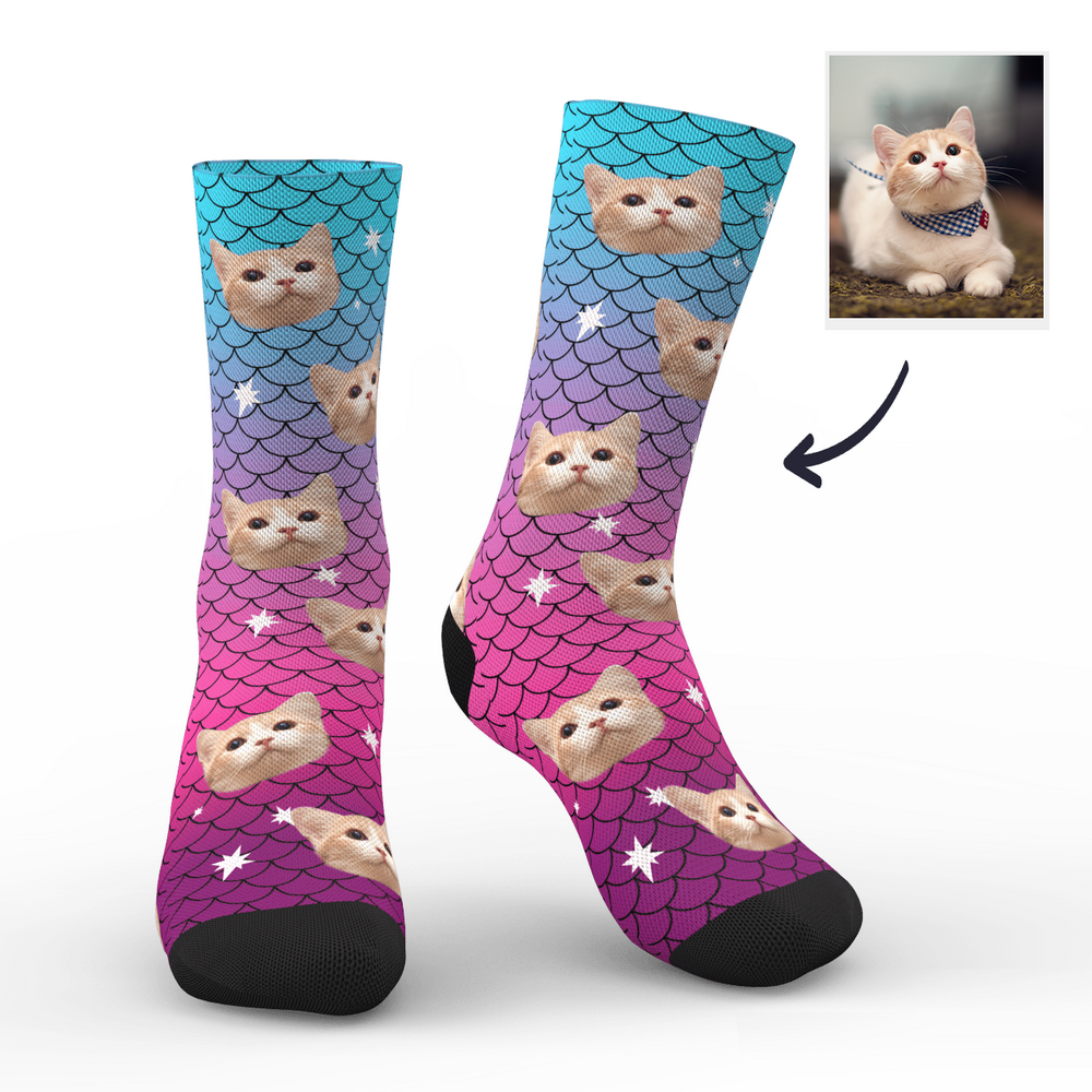 Custom Cute Mermaid Photo Socks - MyPhotoBoxer