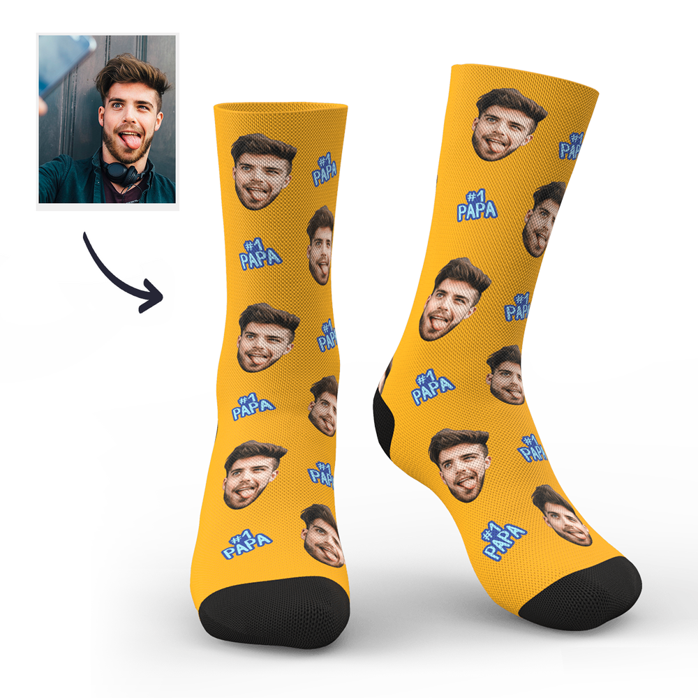 Custom #1 PAPA Socks - MyPhotoBoxer