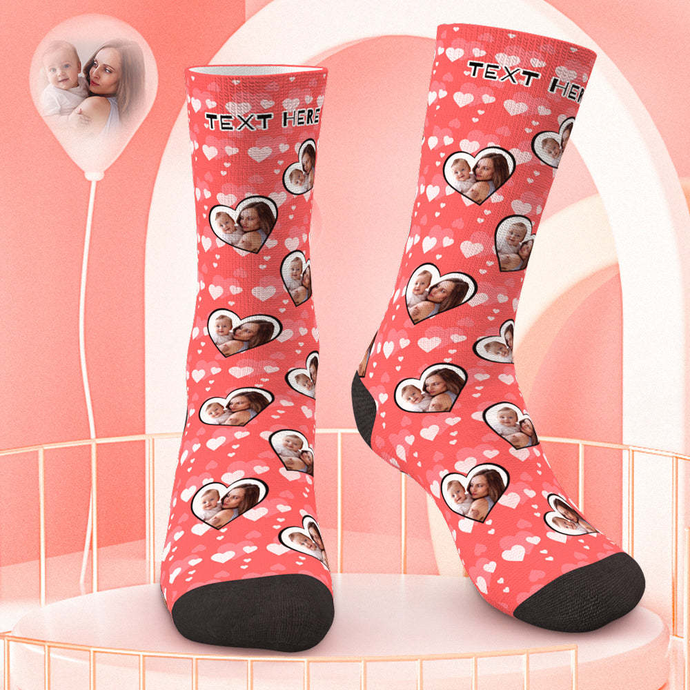 Custom Socks Gifts for Her Mother's Day Gifts for Mum Heart Socks